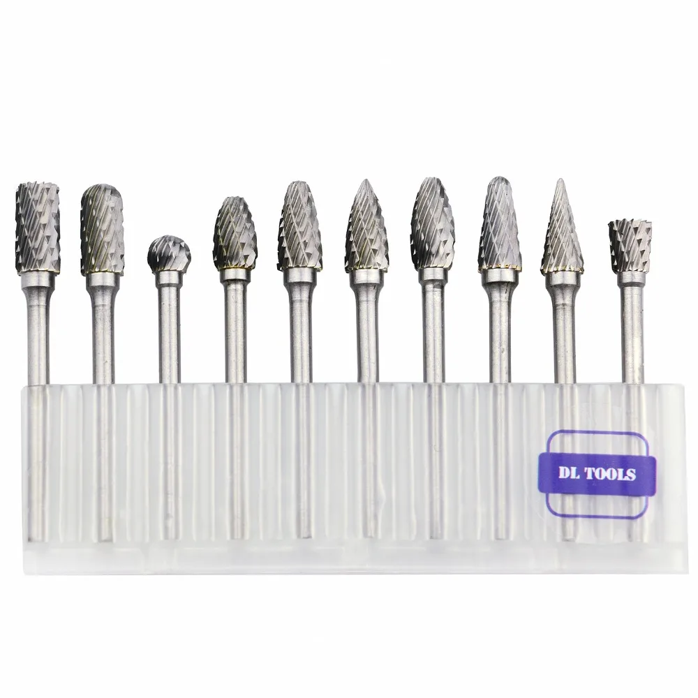 Набор фрез из карбида вольфрама с хвостовиком 3 мм 10 шт.|Абразивные инструменты| |