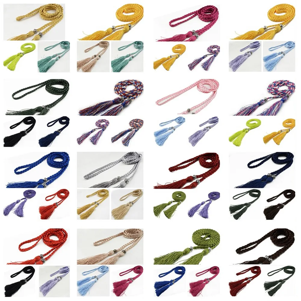 

Пояс женский Плетеный с кисточками, 3 шт., BLTHG20002