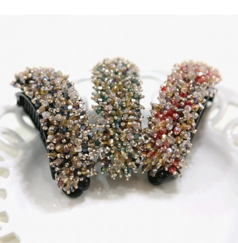 

Красочные хрустальные бусины в виде риса шариковая головка хвощ Зажим Заколки для волос для женщин и девочек заколки аксессуары для волос