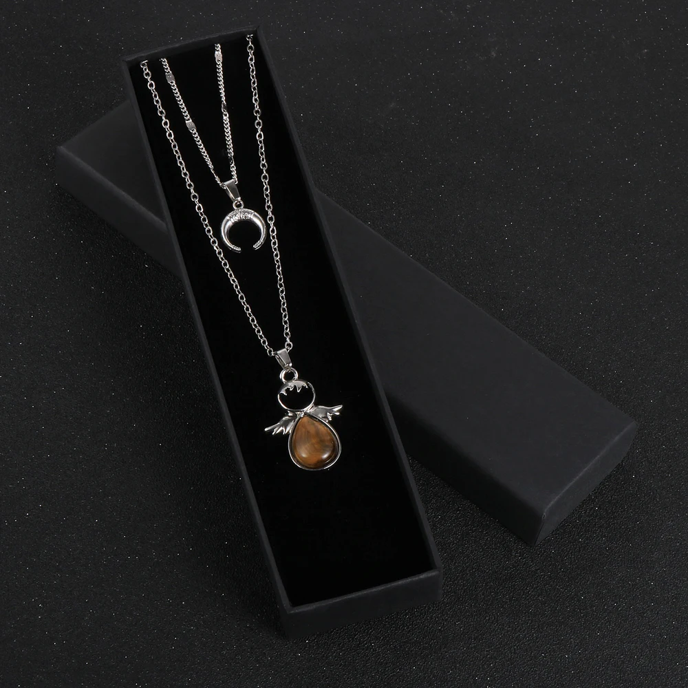 Женская розовая подвеска в виде кристалла с крыльями ангела из натурального