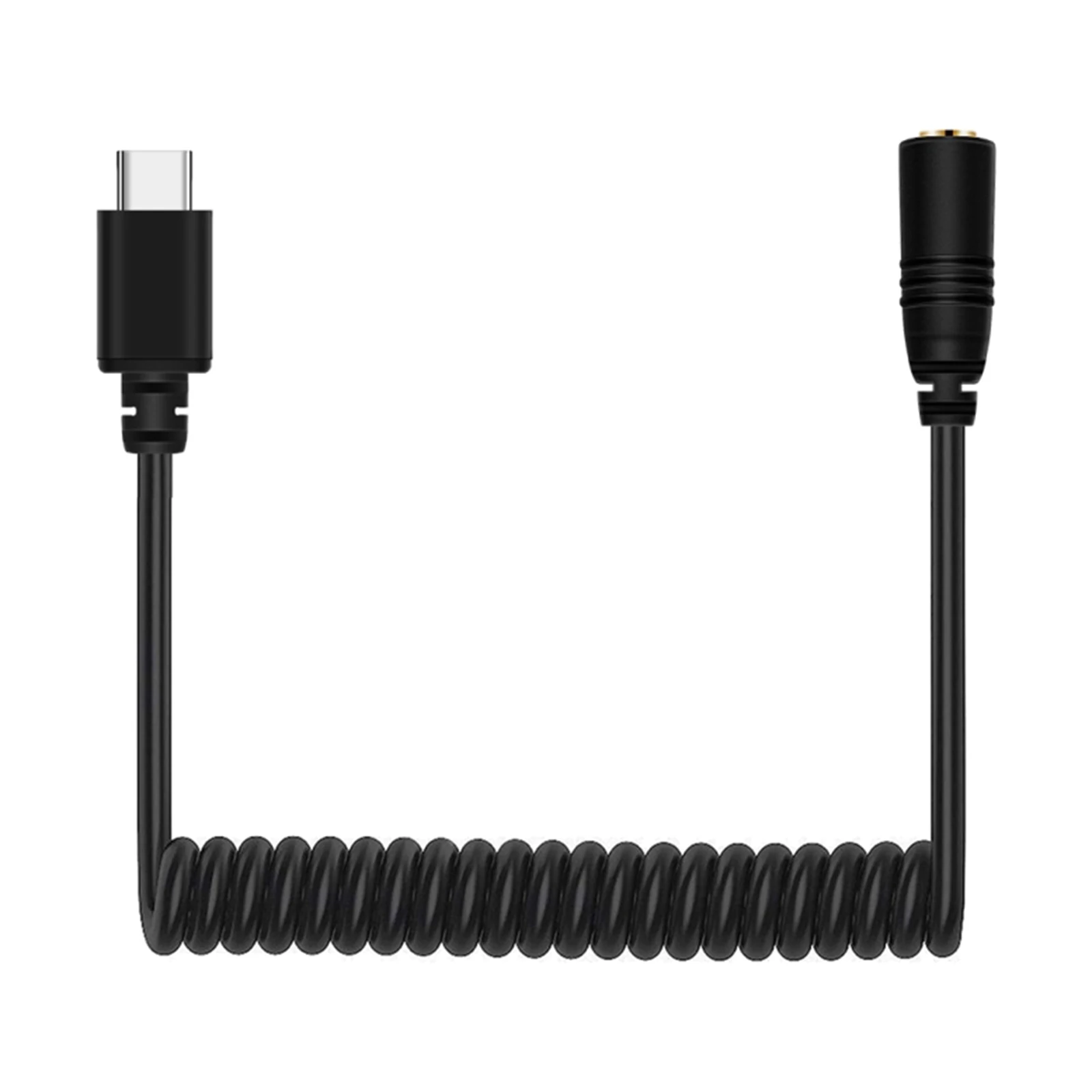 

Type C Male to 3.5mm TRRS Adapter Compatible with Type C Port Devices, Elastic Cable Design, Can Be Extent to 100cm