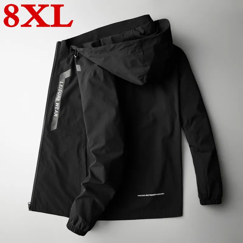 Куртка мужская с капюшоном весна-осень большие размеры 8XL 7XL 6XL 2020 | Мужская одежда