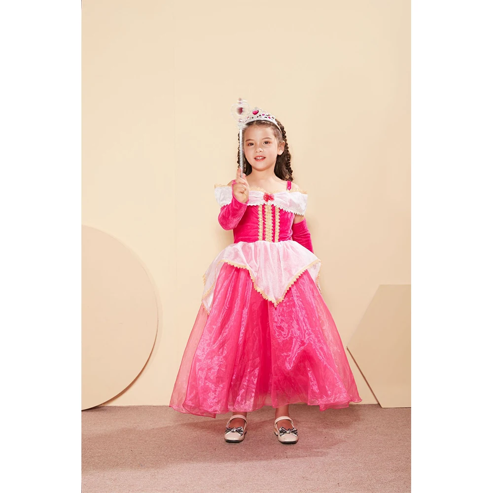 Платье принцессы Авроры для девочек Великолепный костюм Спящей красавицы