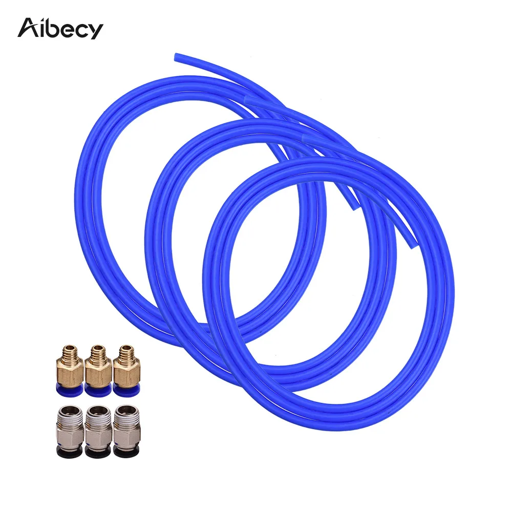 Aibecy 3 шт. 1 метр с PC4 M6 пневматические фитинги синяя PTFE трубка шланг 01 разъемы для 3d