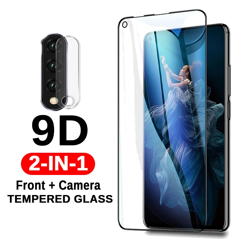 Закаленное стекло 2 в 1 9D для Huawei Honor 20 20pro 10 Lite 10i Защитное камеры View P30 Pro P20