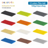 aquaryta 22pcs thin4x8 building blocks parts compatible assembles particles diy logo educational creative toys gift for children