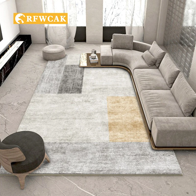 

RFWCAK Modern Simple Imitation Cashmere Living Room Sofa Coffee Table Carpet Home Decoration Bedroom Bedside No Sand Mat Tatami