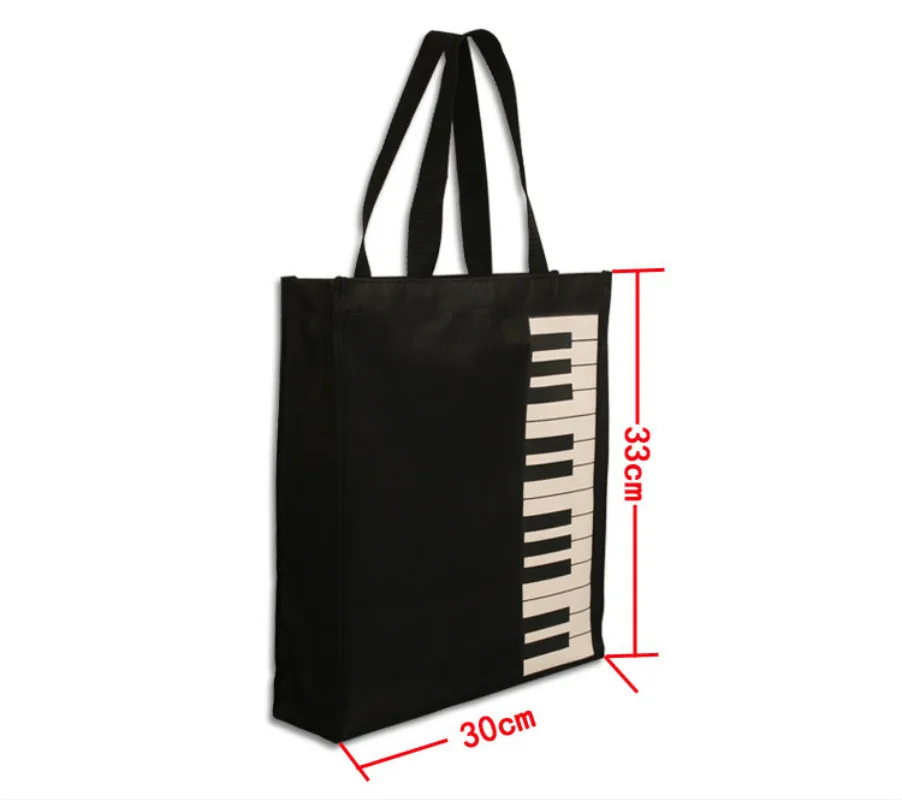 

Piano Tote Shopping Bag Newest Hot Fashion Black Piano Music Creative Tote Bag High Quality Multifunction Handbag Storage Bag