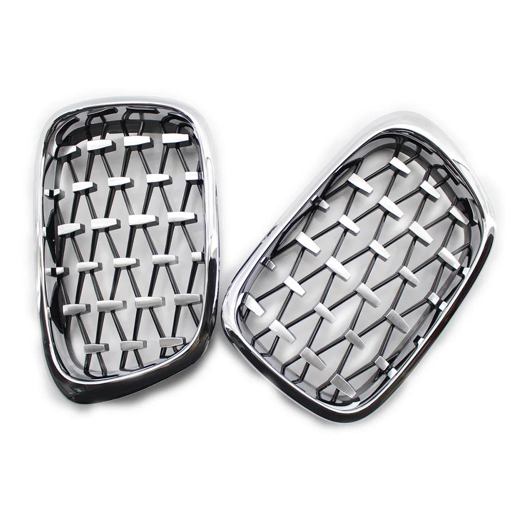 

Pair Latest Style Front Kidney Chrome Grille Diamond Meteor for BMW E39 M5 99-03