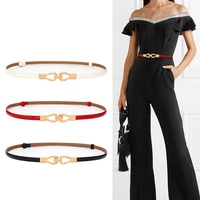 genuine leather adjust design cowskin belts woman hot waistbands thin patent leather cummerbund gold buckle belts for dress lady