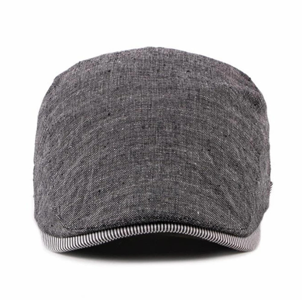 

SHOWERSMILE Adjustable Men Summer Beret Hat Cotton Linen British Casual Newsboy Cap Breathable Ivy Flat Cap Black Navy Beige