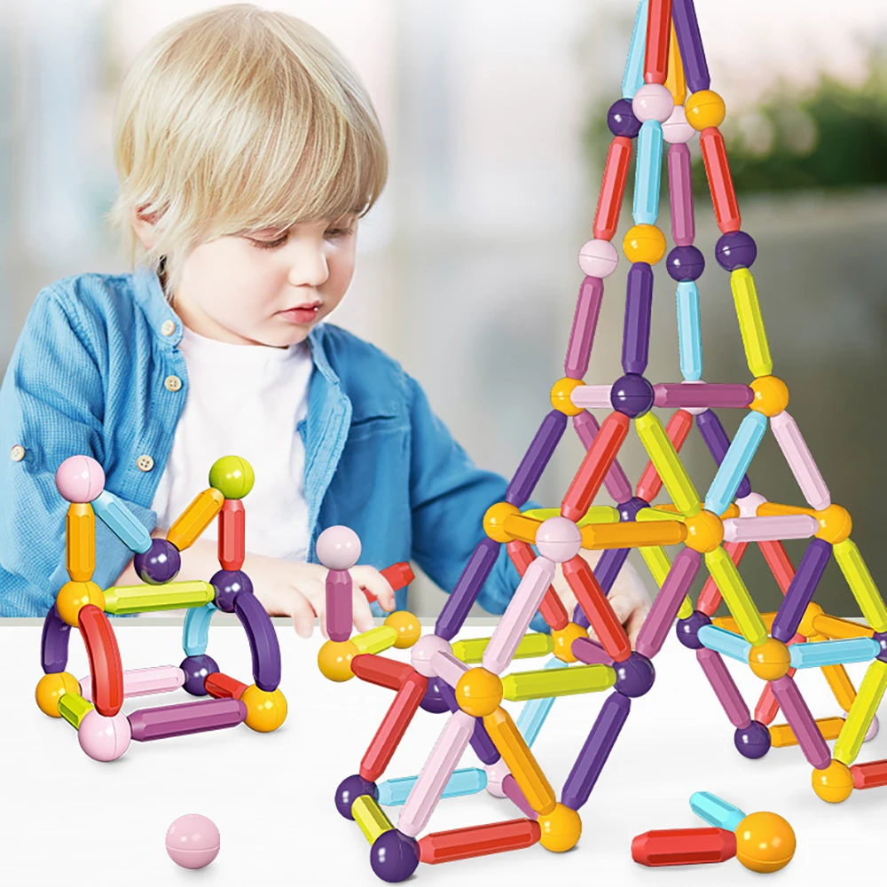

Набор Магнитных строительных блоков, детские игрушки, волшебный блок Монтессори, Ранние развивающие игрушки для детей, комбинированные Подарочные игрушки