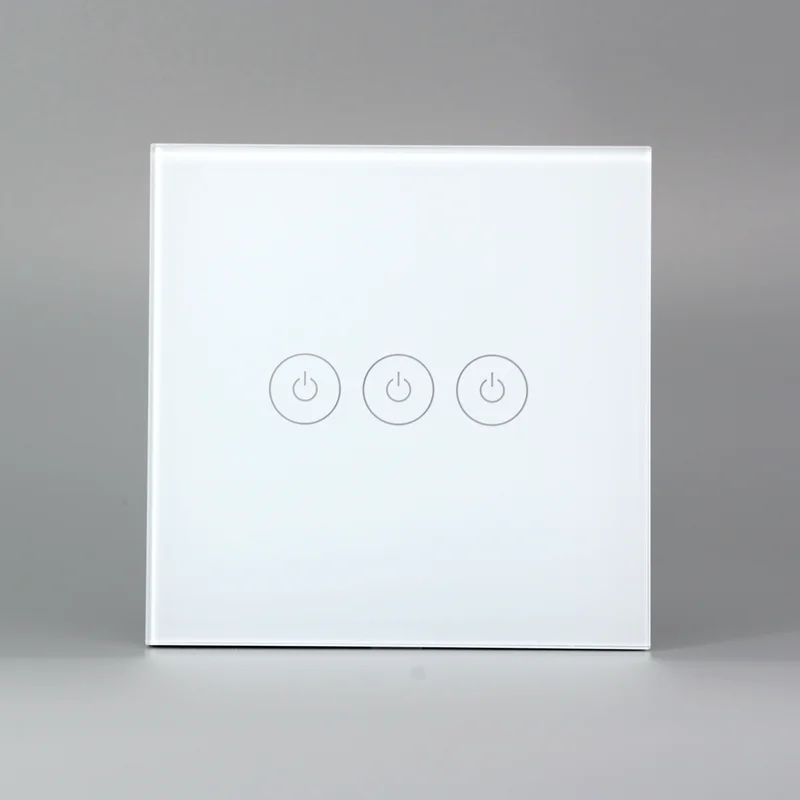X713U Zigbee смарт сенсорный светильник переключатель без нейтральный противопожарная проводка Tuya 86 Стекло стены Панель Переключатель ЕС 1/2/3, совместим с Google Home, Alexa - Цвет: X713U