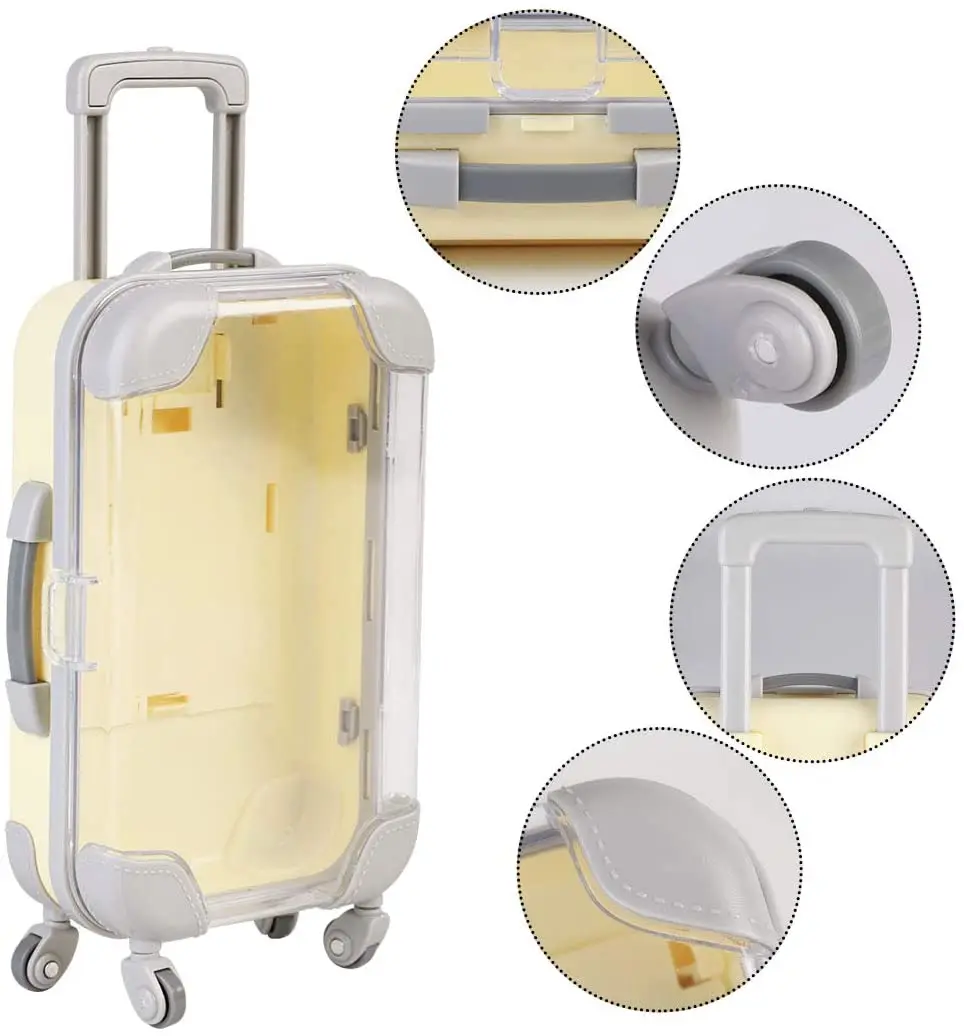 15 Styles Color Plastic Sliding Suitcase For 18 Inches American Doll&amp43 CM New Born Baby Generation Russian Girl's Christmas Toy |