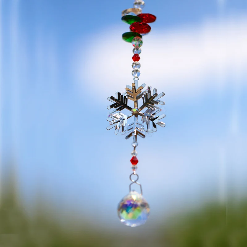 Рождественская Снежинка Хрустальная Подвесная лампа радужная коллекция