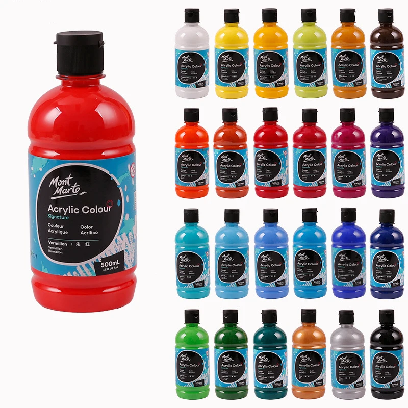 Акриловая краска 500 мл профессиональная водостойкая для рисования пигмент
