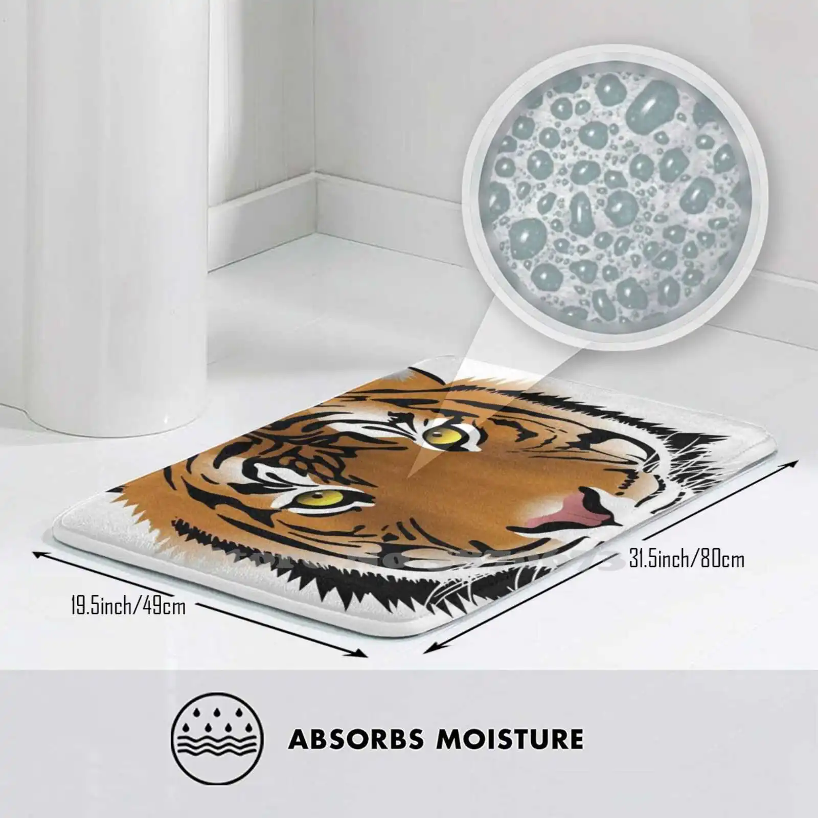 Тигр 3D мягкий нескользящий коврик для ног Красота Кот дикая кошка |