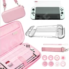 Жесткий защитный чехол для переноски, набор аксессуаров, сумка для хранения, прозрачная задняя крышка ПК консоли с защитной пленкой для экрана переключателя OLED