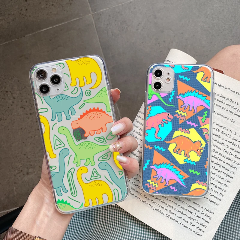 Для Xiaomi Redmi Mi 11 Lite SE 10T Poco X3 M3 Note 8T 5 7 9C 9T 6 8 9 10 Pro мультяшный динозавр мягкие чехлы из