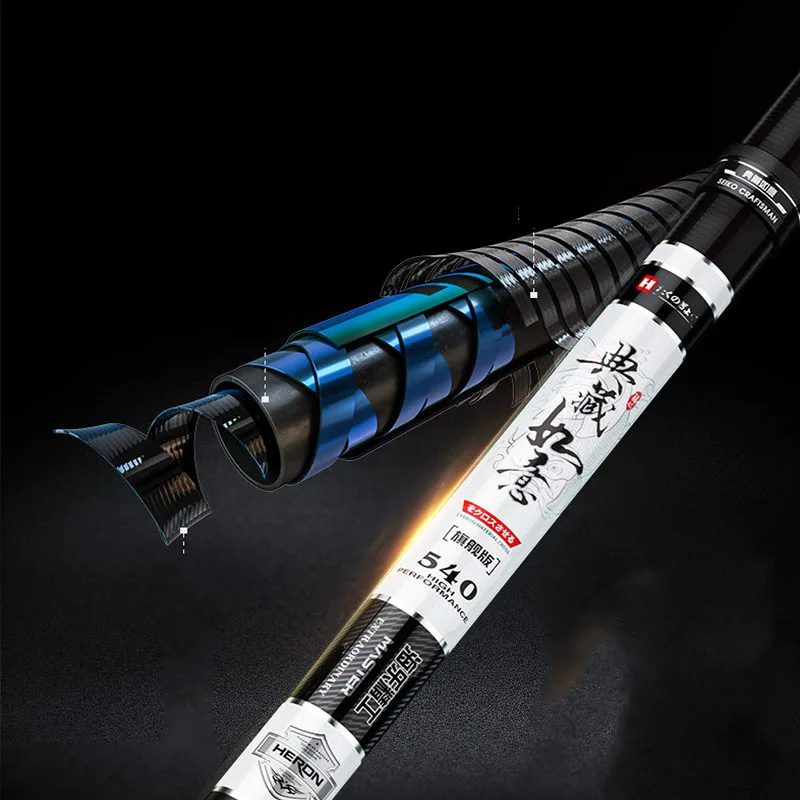 3.6m-7.2m Taiwan Fishing Pole Hand Pole Telescopic Wedkarstwo Olta Super Hard Fishing Stick Tackle Vara De Pesca Spinning Rod enlarge
