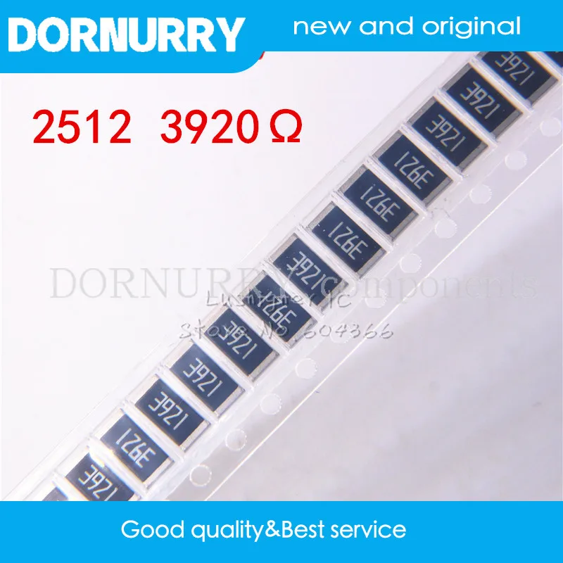 

50PCS 2512 SMD Resistor 1W 1% 3920R 3.92K 3920 Ohm 3920ohm marking: 3921 DORNURRY