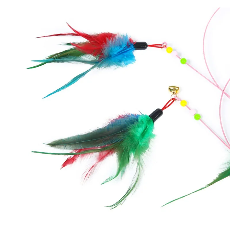 

3pcs Cat Teaser Cat Feather Teaser Toy Wand Interactive Toys Rod With Bells For Indoor Cat And Kitten Exercise
