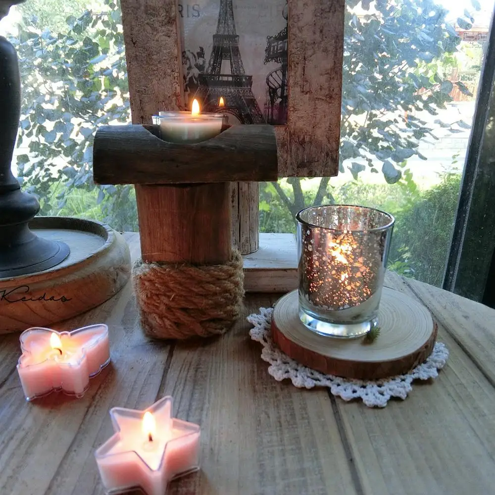 Mid Christmas звезда поликарбонатные DIY подсвечники с фитилем для подсвечивания свечей