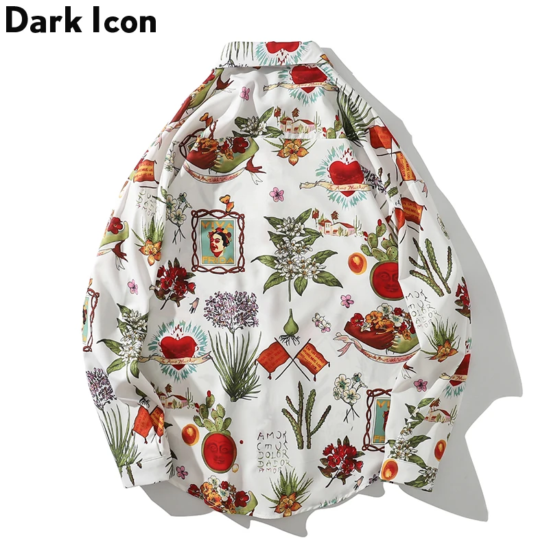 Мужская рубашка с коротким рукавом Dark Icon гавайская в стиле хип-хоп цветочным
