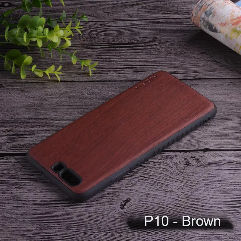 Brown Чехол с деревянным дизайном для huawei P10 Lite, мягкий ТПУ силикон и дерево, ПУ кожа, кожа, чехлы для huawei P10 Lite - Цвет: Brown