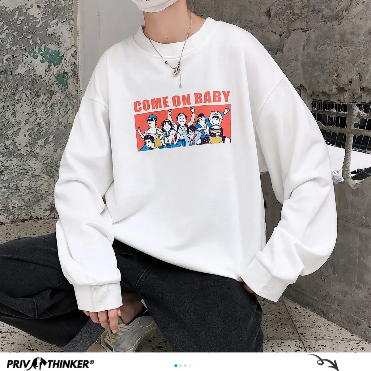 Privathinker 2020 осенние мужские повседневные толстовки с графическим принтом Японская