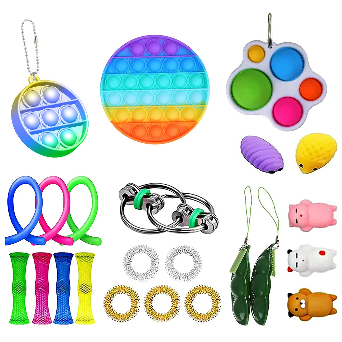 

27 Pack Fidget Sensory Toy Set Stress Relief Toys Autism Anxiety Relief Stress Pop Bubble Stress-relieving Toys For Kids Adults