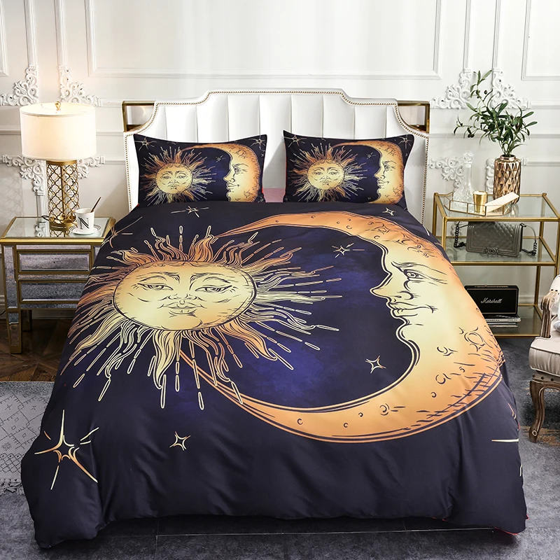 Роскошный Золотой 3D Цветочный Принт комплекты постельного белья Ловец снов узор