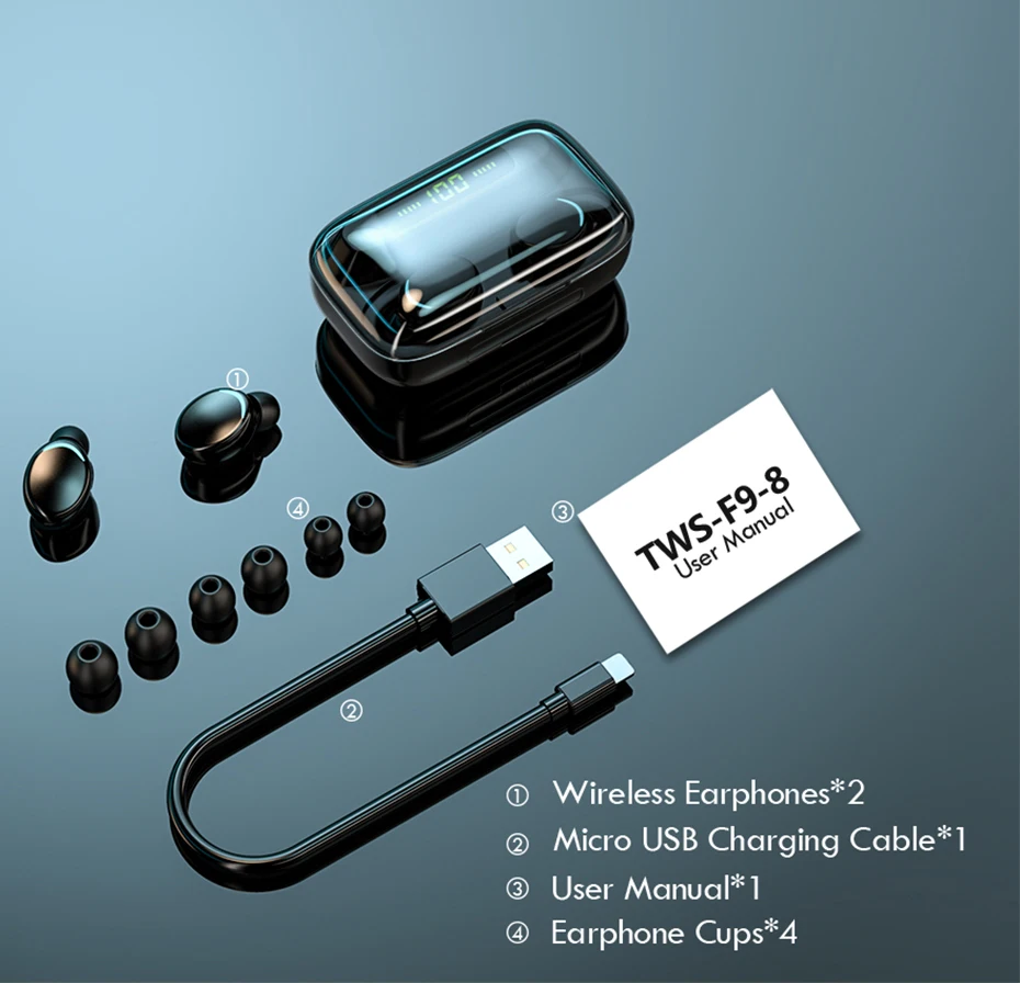 

5.0 Earphone HIFI Mini Earbuds Sports Running Headset Support IOS/Android Phones HD Call