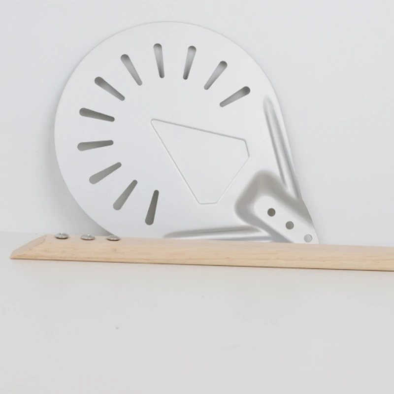 

Perforated Pizza Turning Peel Pizza Shovel Wooden Handle Pizza Peel Paddle Short Pizza Tool Non Slip Handle