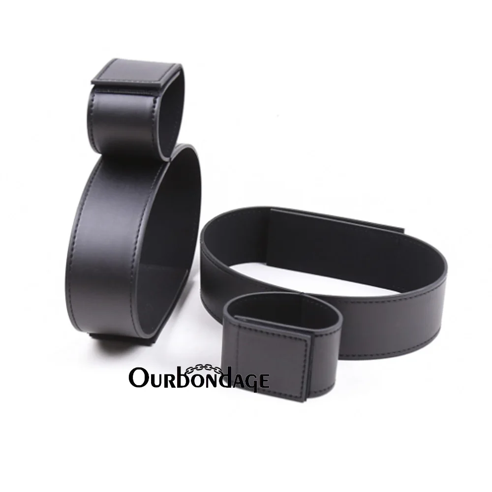 Ourbondage 2 цвета из искусственной кожи волшебная лента фетиш ноги открытые БДСМ