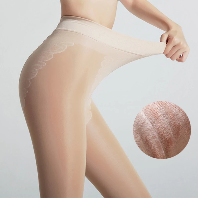 Зимние осенние двухслойные колготки эластичные теплые с высокой талией