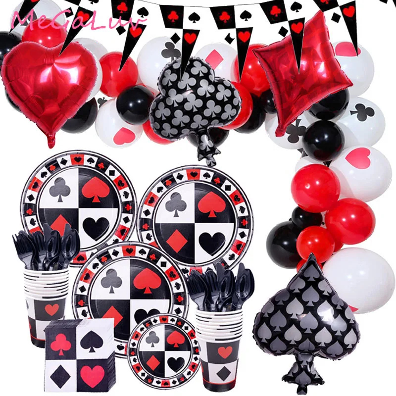 Декор для казино посуда баннер на день рождения покерные шары из алюминиевой