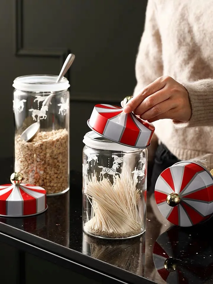 Nordic Юла Стекло уплотнение бутылка для хранения Кофе Чай конфеты из ореха