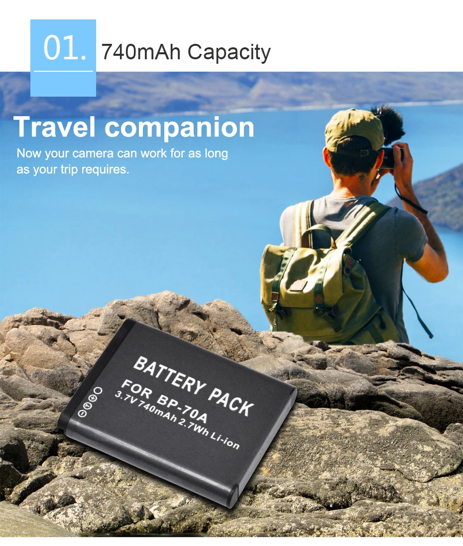 PALO 1 шт. аккумуляторная батарея для цифровых фотоаппаратов BP-70A для SAMSUNG ES65 ES70 ES73 PL80 PL90 PL100 ST30 ST60 SL50 SL600 TL105 TL110 WP10 WB35F