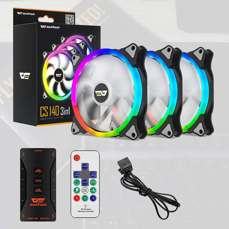 Aigo CS140 3IN1 140 мм вентилятор охлаждения для ПК RGB вентилятор AURA SYNC 5 V/3pin заголовок с ИК-пультом дистанционного тихий вентилятор компьютер чехол Процессор кулер и радиатор