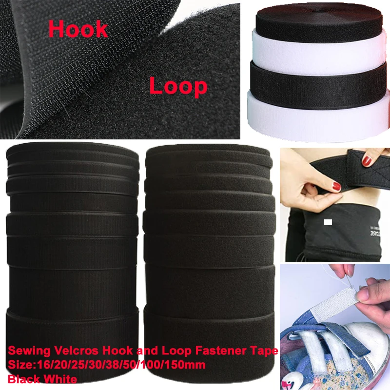 

1M/Pair 16mm-150mm Hook Loop Tape Non-Adhesive Hook and Loop Sewing Fastener Tape Nylon Fabric Magic Tape For Sewing Accessories