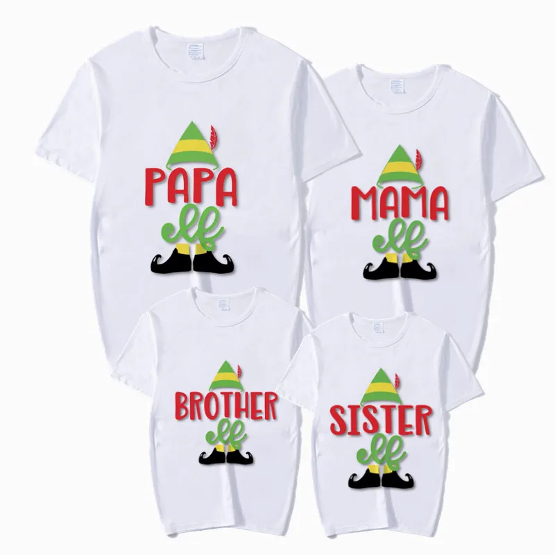 Семья сестра мама папа одинаковые рождественские комплекты с принтом футболка