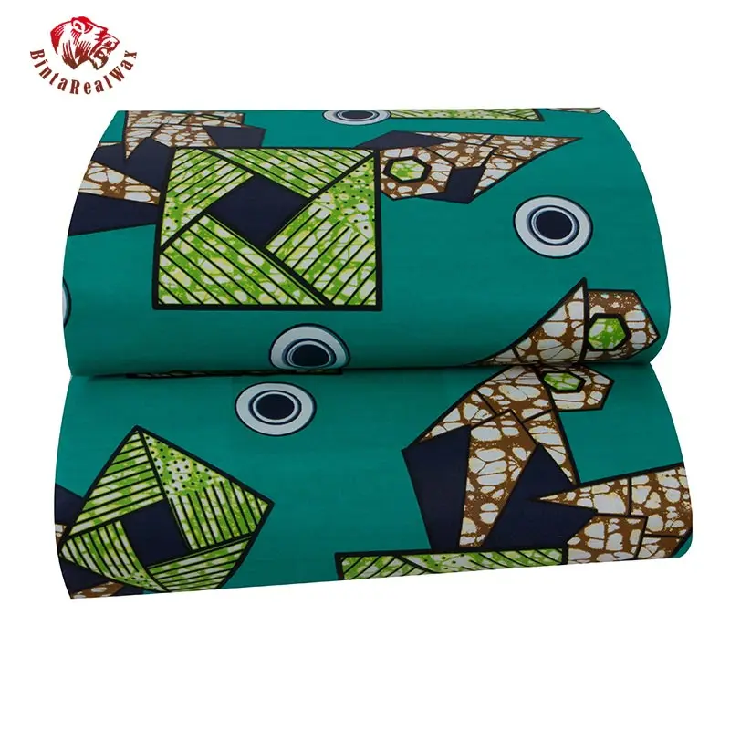Бесплатная доставка африканская Вощеная хлопчатобумажная ткань 2019 зеленая