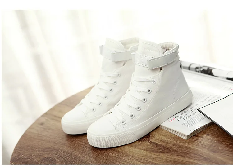 

Vulcanize Shoes White Denim Sneakers Basket Femme Casual Shoes tenis feminino High Top Flat Shoes Trainers Women Zapatos Mujer