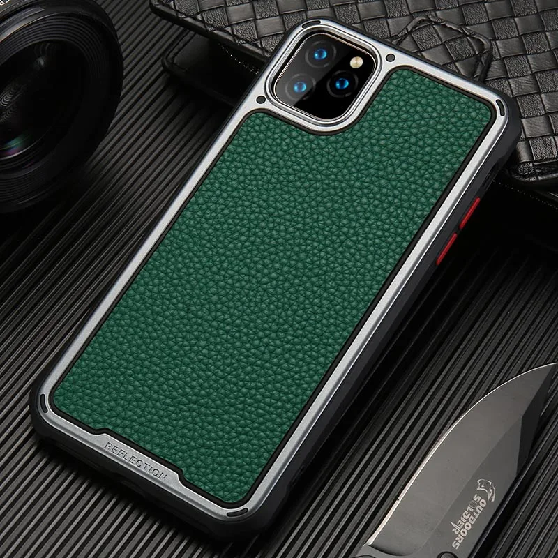 Чехлы из натуральной кожи в стиле милитари для iphone 11 Pro max XR XS X 6 6S 7 8 plus роскошный