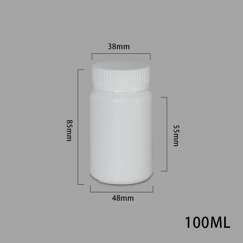 50 set of 100ML 50 шт 112 мл белая пластиковая Медицинская бутылка с защищающей от детей крышкой для капсул таблеток пищевого качества HDPE материала - Цвет: 50 set of 100ML