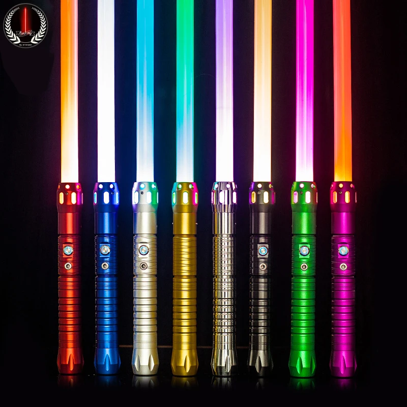 

96cm RGB 9 Colors Discolor Lightsaber Sword FOC Lock Up Sabre De Luz Heavy Dueling Lase Saber with Light/sound Effect Toys