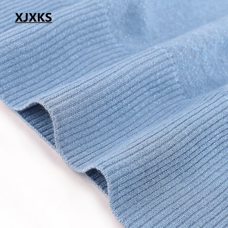 Женский трикотажный свитер XJXKS винтажный Повседневный пуловер с рукавом летучая