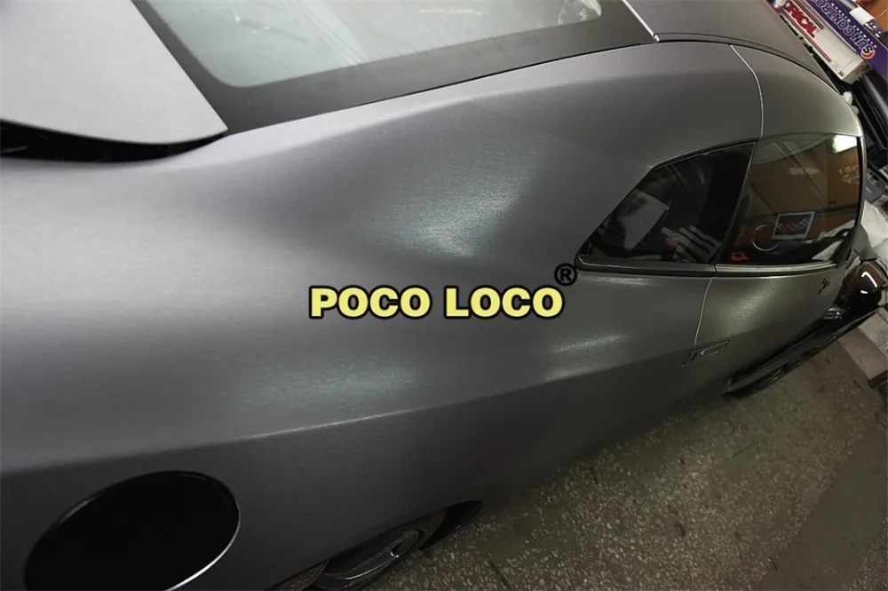 Dark Grey Brushed Metallic Steel Vinyl Wrap Roll With Air Release For Bike Boat Car | Stickers