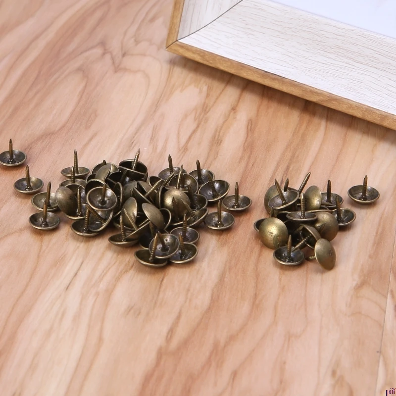 

100PC Antique Brass Bronze Upholstery Nail Jewelry Gift Wine Case Box Sofa Decor